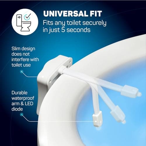 ToiLight The Original Toilet Bowl Night Light. Fun Useful Bathroom Motion Sensor Tech Gadget. Funny Novelty Birthday Gift Idea. Stocking Stuffer for Him Her Guys Men Mom Brother