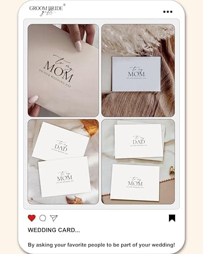 Set of 2 Wedding Day Card for Parents, To My Dad and Mom On Our Wedding Day, Parents Of The Bride/Groom Gifts. (Dad/Mom A)