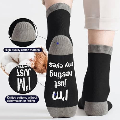 Dealswin Birthday Gifts for Men Dad Fathers Him Husband, I'm Not Sleeping I'm Just Resting My Eyes Socks