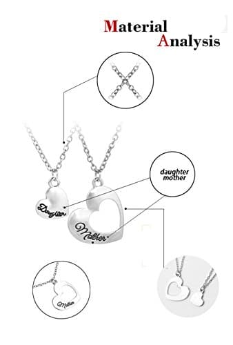 ShiQiao Spl Gift for Daughter Mom Matching Heart Pendant Jewelry Mother Daughter Necklace Mothers Day Gifts for Mom Birthday Gifts
