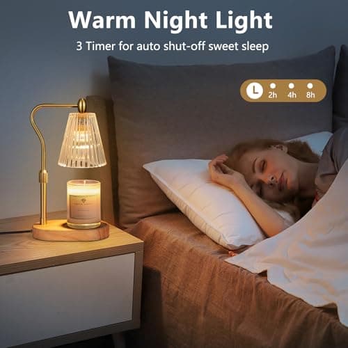 Candle Warmer Lamp with Timer and Dimmer Adjustable Height for Home Room Decor, Brithday Gifts for Women, Candle Warmer for Scented Jar Candles Mother's Day Gifts