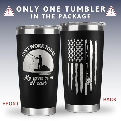 Fishing Gifts for Men - Gifts for Fisherman - Fisherman Gift for Men, Boys - Fishing Fathers Day Gift for Him - Fish Coffee Mug - 20 Oz Stainless Steel Tumbler