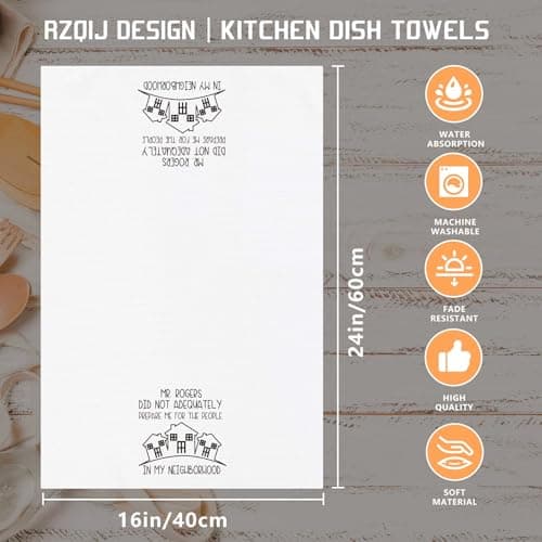 Funny Housewarming Gifts Towels Dish Towels Dishcloth for Neighbors, Christmas Birthday Gifts for Neighbors Hostess, 16 x 24 Farmhouse Decoration Hand Towels for Kitchen Bathroom Home. (096)