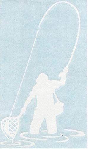 Fly Fishing Fisherman Trout Fish - Cars Trucks Moped Helmet Hard Hat Auto Automotive Craft Laptop Vinyl Decal Store Window Wall Sticker 04049