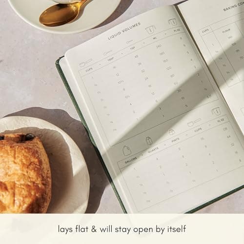 Kunitsa Co. Recipe Notebook - Keepsake Gift, Hardcover Blank Recipe Book to Write In Your Own Recipes with Journaling Prompts About the Chef, 100 Recipes, Dark Pine