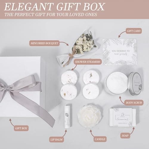 Spa Gifts for Women Bath and Body Gift Basket Mothers Day Gifts Coconut Lavender Home Spa Set Self Care Gift for Mom Sister Her Wife Birthday Gifts Spa Kit Care Package Thank You Gift