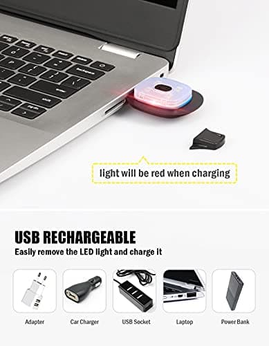 MELASA Unisex Hat with Light, USB Rechargeable Hands Free Headlamp LED Beanie, Winter Gifts for Men Dad Father Husband Him