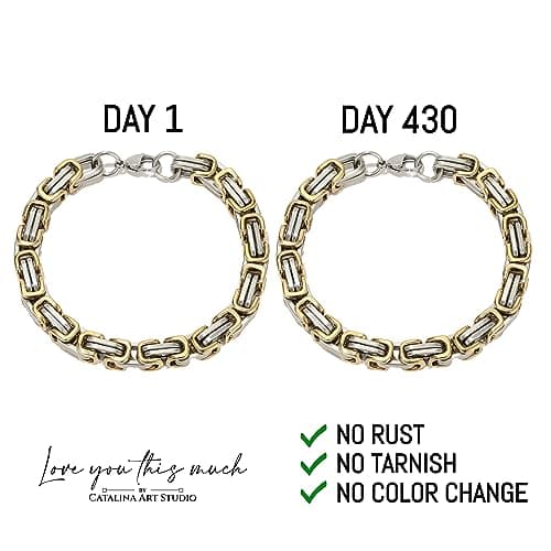 Love You This Much Steel Twist Bracelet for Him - Birthday & Wedding Gift for Husband, Boyfriend, or Fiance