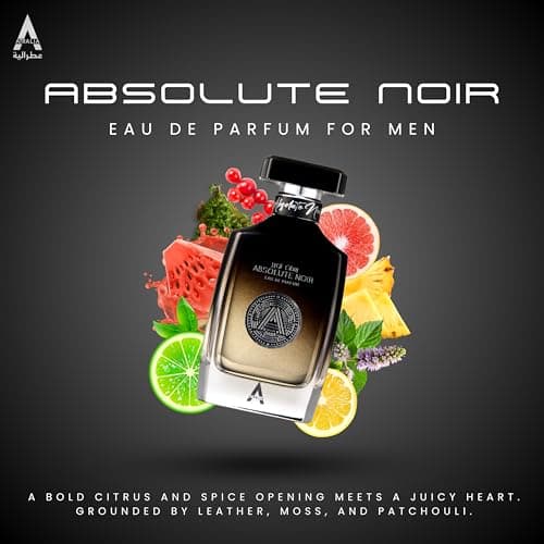 Absolute Noir Eau De Parfum for Men 100Ml 3.4Oz - Luxurious and Long Lasting Fragrances with Top Notes of Bergamot, Lemon, Grapefruit, Pink Pepper - Best Alternative for Absolu Aventus