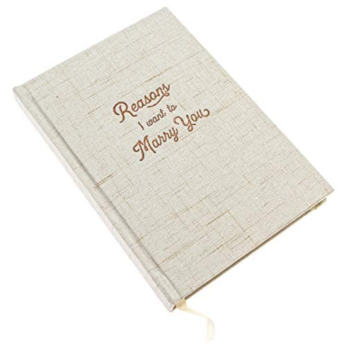Reasons I Want to Marry You Wedding Gift Notebook - Write Love Letters To and From Bride & Groom - Linen Hardcover Letterpress and Embossed Journal for Proposal, Engagement, Anniversary, Fiance Gifts