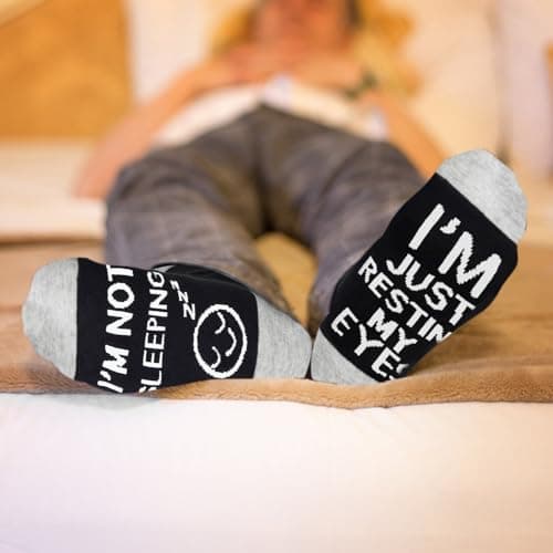 Dealswin Birthday Gifts for Men Dad Fathers Him Husband, I'm Not Sleeping I'm Just Resting My Eyes Socks