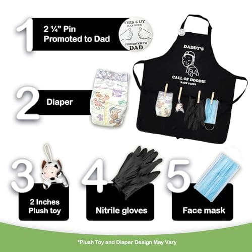 MUNIFICENCE APRON DADDY TO BE GAG GIFT, BABY SHOWER FUNNY ACTIVITY, GENDER REVEAL, NEW DADDY