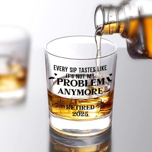 NewEleven First Christmas Retirement Gifts For Men 2025 - Coworker Leaving, Goodbye Gift, Farewell Gifts For Coworkers, Friends, Dad, Grandpa - Retirement Gift From Friend, Colleague - Whiskey Glass