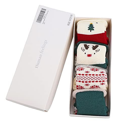 Baby Christmas socks 4 Pack 3-6 -12-18-24 months for boy girl babies Infant cotton fuzzy sock Gifts