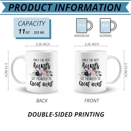 Promoted to Great Aunt Mug, Great Aunt Coffee Cups Ceramic, Great Aunt Coffee Mug, Great Aunt Gifts, Gifts for Great Aunt, Great Aunt Coffee Mug Gifts for Promoted to Great Aunt