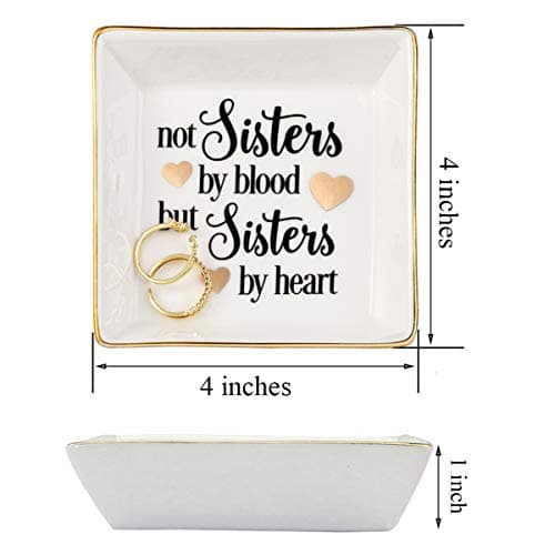 JoycuFF Friend Gifts for Women Marble Ceramic Ring Dish Trinket Tray-Gifts for Best Friend Birthday Christmas