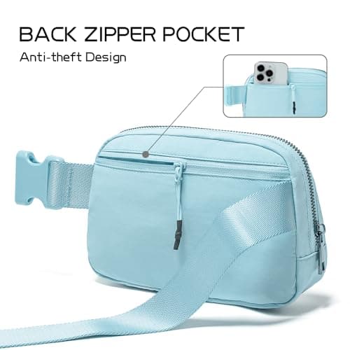 Belt Bag Fanny Pack Crossbody Bags for Women Fashion Waist Packs with Adjustable Strap Gifts for Women Men Teen Girls (Icing Blue)