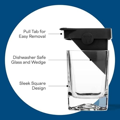 Corkcicle Whiskey Wedge - Premium Old Fashioned Glass with Silicone Ice Mold - For Bourbon, Scotch, & Spirits - Great Gift for Dad - Perfect for the Holidays - 9 oz