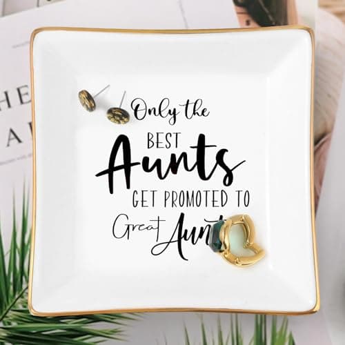 Aunt Gifts: Trinket Dish Ring Holder for Aunts' Christmas, Birthdays, Mother's Day, Valentine's Day, Thanksgiving, Xmas, Weddings