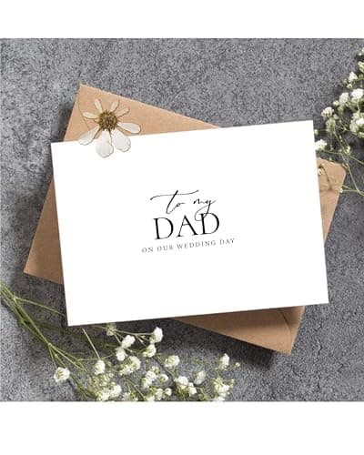 Set of 2 Wedding Day Card for Parents, To My Dad and Mom On Our Wedding Day, Parents Of The Bride/Groom Gifts. (Dad/Mom A)