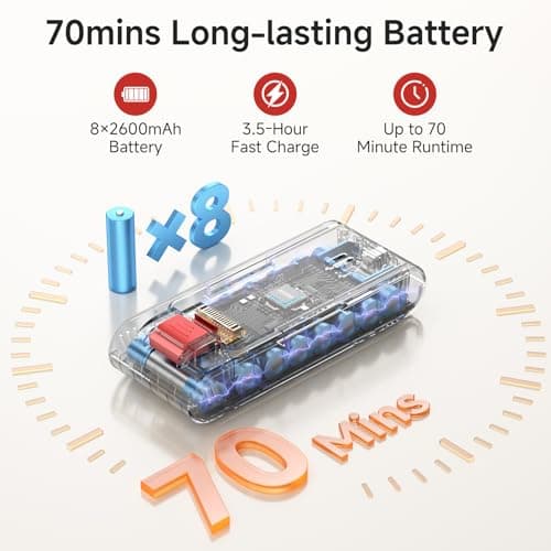 Cordless Vacuum Cleaner, 560W/48KPa/70Mins Vacuum Cleaners for Home,Self-Standing Stick Vacuum with Smart Touch Screen,Rechargeable Lightweight Vacuum for Pet Hair,Carpets, Hard Floors