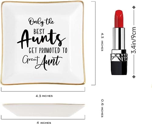 Aunt Gifts: Trinket Dish Ring Holder for Aunts' Christmas, Birthdays, Mother's Day, Valentine's Day, Thanksgiving, Xmas, Weddings