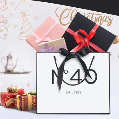 QLSKO 40th Birthday Keepsake Gift Paper Bag for Her Anniversary Party Present Shopping Tote Bags Women 40 Year Old Decorations Idea (1985 40th, Medium (Pack of 1))