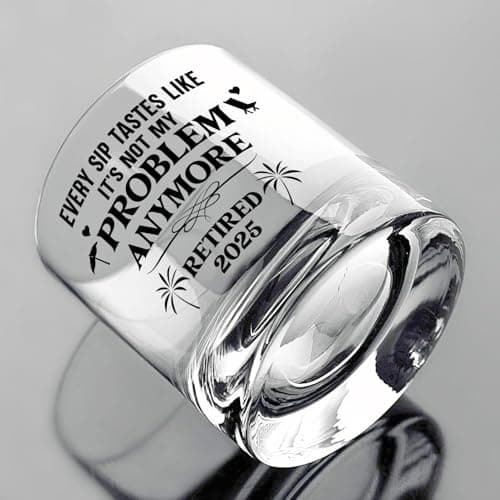 NewEleven First Christmas Retirement Gifts For Men 2025 - Coworker Leaving, Goodbye Gift, Farewell Gifts For Coworkers, Friends, Dad, Grandpa - Retirement Gift From Friend, Colleague - Whiskey Glass