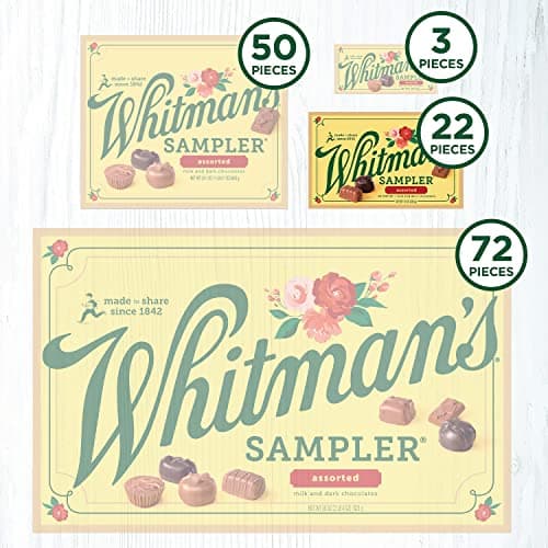 WHITMAN'S SAMPLER Assorted Milk & Dark Chocolate Candy Gift Box, 10 oz.