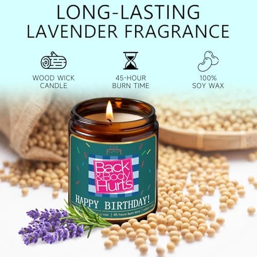 UAREHIBY Happy Birthday Candle Gifts for Women,Unique Best Friend Birthday Gifts for Her,Sister,Funny Birthday Gifts for Men,Mom,Dad,Bestie Present,16 18 21 30 40 50 60 Bithday Gifts, Brown
