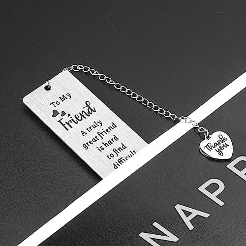 Ouligay Friend Bookmark for Women Book Lovers Gifts Friendship Bookmarks Metal Book Marker for Reading Women Best Friend Gifts for Besties BFF Long Distance Friendship Present Reader Book Club Gifts