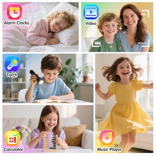 Cosjoype Kids Game Smart Watch for Kids with 24 Puzzle Games HD Touch Screen Camera Music Player Pedometer Alarm Clock Calculator Flashlight 12/24hr Kid Watch Gift for 4-12 Year Old Boys Toys for Kid