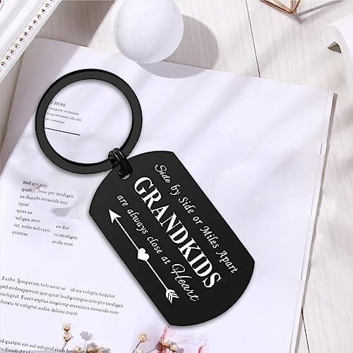 ENGZHI Grandpa Birthday Gifts Grandpa Keychain - Drive Safe I Love You Gifts from Grandkids - Grandfather Fathers Day Christmas Keepsake
