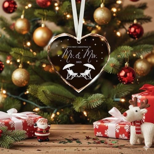 Wedding Gifts - Mr and Mrs Gifts - Marriage Gift Ideas for Couples, Future Mr and Mrs Gift Ideas-Her Just Married Ornaments - Just Married Decorations Bridal Shower Ornaments(Beach)