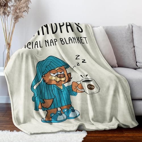 SteadStyle Grandpa Gifts, Blanket Gifts for Grandpa from Grandkids, Grandfather Birthday Gift, Thanksgiving, Christmas, Fathers Day, Fluffy Blanket for Papa, 60'' x 50'' (Beige)