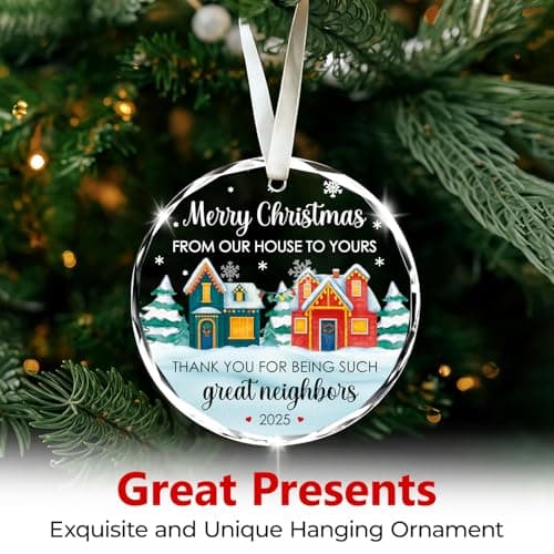 NewEleven Neighbor Gifts - Thank You Gift, Neighbor, Best Gift for Neighbors and Friends - Cute Ornament for Neighborhood from Friend - Christmas Ornament