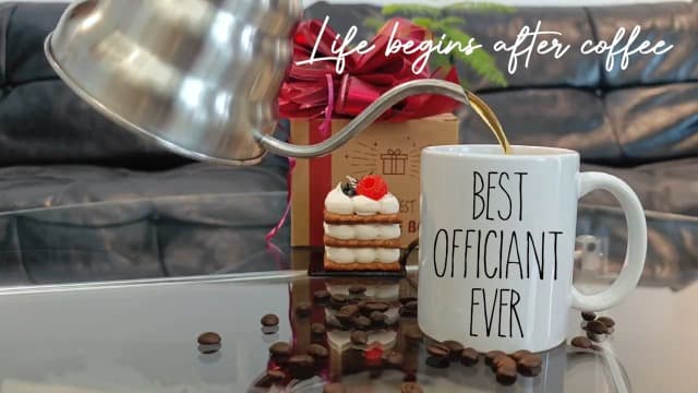 Dnuiyses Wedding Officiant Mug, Funny Wedding Registry Mugs, Best Officiants Ever Gift from Couple, Bride Groom Thank You Mug Gifts for Wedding Day, Bridesmaid Gifts, Just Married Gift for Newlywed