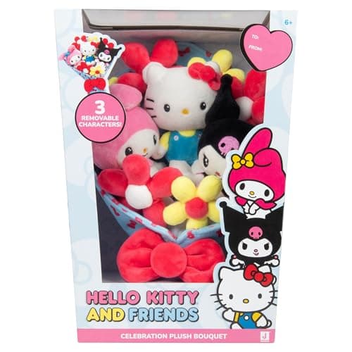 Jazwares Hello Kitty and Friends - 12-inch Plush Celebration Bouquet - 9 Plush Included - Officially Licensed Sanrio Product from