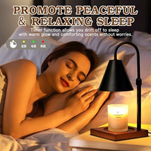 Modern Candle Warmer Lamp with Timer, Dimmable Candle Lamp Warmer, Men Women Christmas Birthday Gifts, Black Candle Warmer, Adjustable Candle Light Warmer, Cozy Living Room Bedroom Home Decor