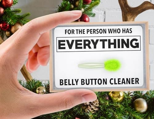 Funny Gifts Belly Button Lint Brush, Christmas Gag Gifts for Adults, Men, Women, Boyfriend, Husband, White Elephant, Secret Santa, Prank Gift for Person who has Everything (Green/Kraft)