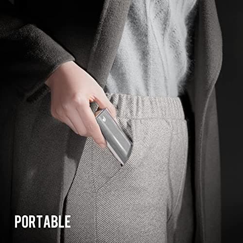 CLICK CLEAN Screen Cleaner, Fingerprint Proof Screen Cleaner Spray, All-in-One Cleaner with Microfiber, Shell and Phone Stand for All Phones, Laptop and Tablet Screens (Grey)