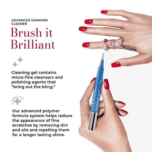 CONNOISSEURS Diamond Dazzle Stik - Portable Diamond Cleaner for Rings and Other Jewelry - Bring Out The Sparkle in Your Diamonds and Precious Stones
