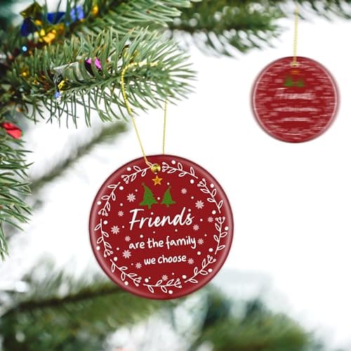 GGEB Friend Christmas Ornaments Gifts for Women Men - 3" Ceramic Christmas Tree Friendship Ornaments for Best Friends Coworkers Bestie Sister - Good Friends Birthday Gifts Ideas Xmas Decorations