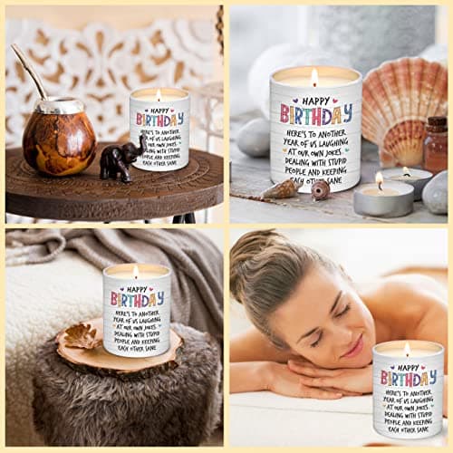 Unique Birthday Gifts for Women Friendship - Gifts for Best Friend Woman, Happy Birthday Candles for Bestie - BFF Gift for Women, Happy Birthday Gift for Friend Scented Candles