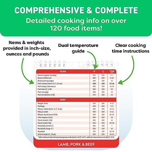 Air Fryer Cheat Sheet Magnets Cooking Guide Booklet - Air Fryer Cookbooks - Air Fryer Liners - Air Fryers Kitchen Gifts Gadgets 2025 - Air Fryer Accessories - Air Fryer Cooking Guide
