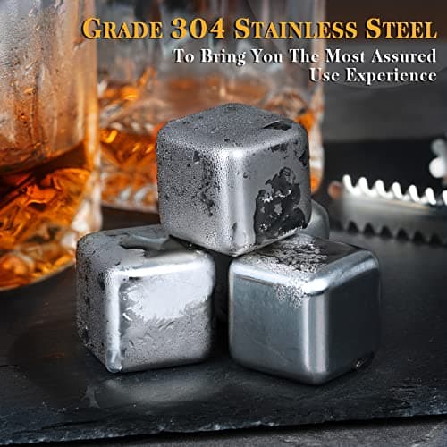 Oaksea Boss Day Gifts for Men Him Christmas, Anniversary Unique Gifts for Him, Birthday Retirement Gift for Boss Men, Stainless Steel Engraved Whiskey Stones Glasses Cool Burbon Scotch Set Gift