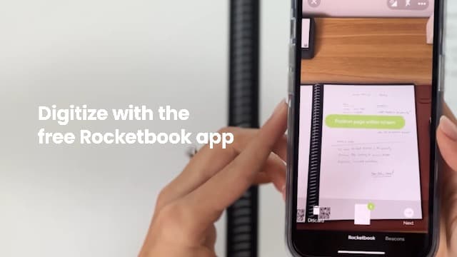 Rocketbook Core Reusable Spiral Notebook, Letter Size 8.5x11, Black - Dotted Pages, App-Connected, Erasable, Durable Cover, Ideal for School, Work, and Creative Projects