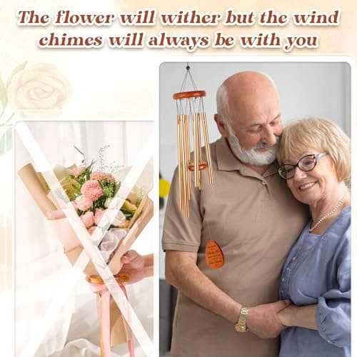 50th Anniverasry Wedding Gifts Wind Chimes, Anniversary Golden Gift for Couple, Wife, Husband, Romantic 50 Years Presents for Parents, Friends, Grandparents