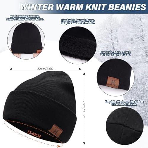 Winter Beanie Hat Scarf Touchscreen Gloves Set for Men and Women, Beanie Gloves Neck Warmer Set with Warm Knit Fleece Lined
