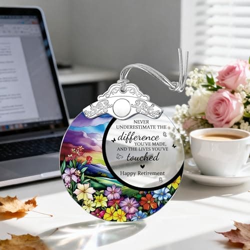 Retirement Gifts - Retirement Gift for Women, Men - Retired Ornament - Retired Gifts for Coworker, Boss, Employee, Teacher, Nurse, Friends, Women, Men - Stained Glass Christmas Ornament - Design A